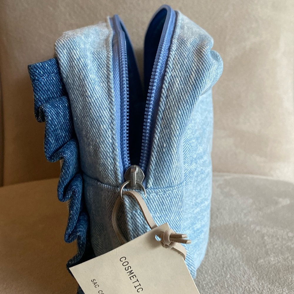 NWT Anthropologie Denim Cosmetic Bag